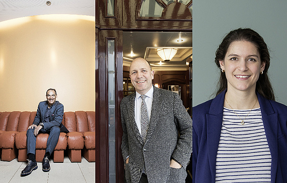 Gastgeber Christian Gujan (Restaurant Mesa Zürich), Felix Suhner (Inhaber des Hotels Seerose Resort & Spa), Daniel Müller (Geschäftsleiter Gastronomie Bindella SA), Simone von Waldburg (Marketingleiterin Bindella SA) und Hans Kopka (Serviceangestellter Gastgeber Christian Gujan (Restaurant Mesa Zürich), Felix Suhner (Inhaber des Hotels Seerose Resort & Spa), Daniel Müller (Geschäftsleiter Gastronomie Bindella SA), Simone von Waldburg (Marketingleiterin Bindella SA) und Hans Kopka (Serviceangestellter