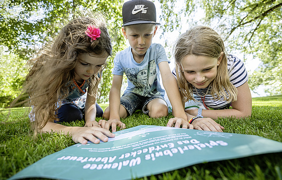 Das Spielerlebnis Walensee ist ein schönes Beispiel, wie eine ganze Tourismusregion für Kinder plötzlich zum Abenteuerspielplatz wird. Dank einer Schatzkarte lässt sich die Gegend noch besser erkunden. Bilder ZVG