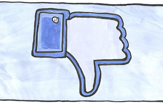 Daumen runter: Negative Rückmeldungen tätigen Gäste heute oft nicht mehr direkt im Lokal. Gastronomen und Hoteliers müssen sie später online zur Kenntnis nehmen. (Illustration Solange Ehrler)