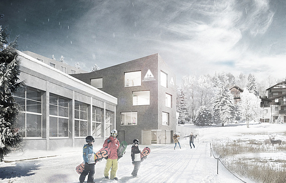 So wird das Wellness Hostel 3000 in Lax aussehen. (Visualisierungen SSA Architekten)